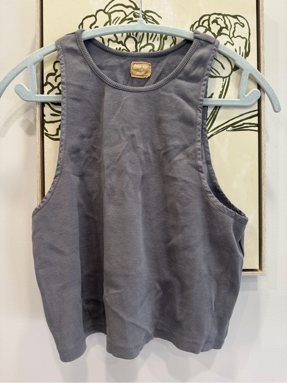 Free People Charcoal Gray Tank Top Women’s Large ~ NEW WITHOUT TAG